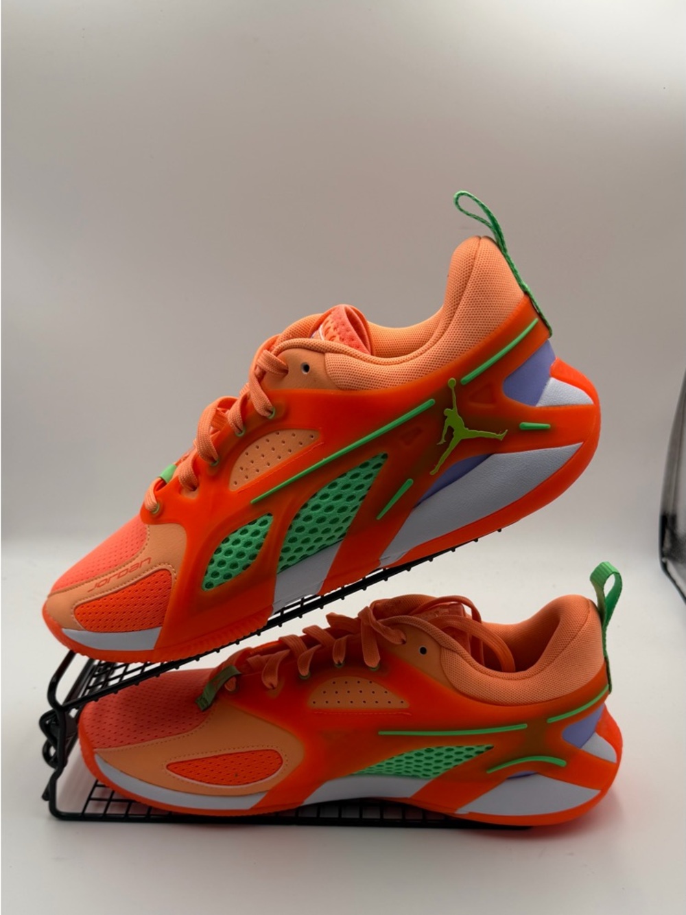 Jordan Kids' Orange and Green Mesh Sneakers